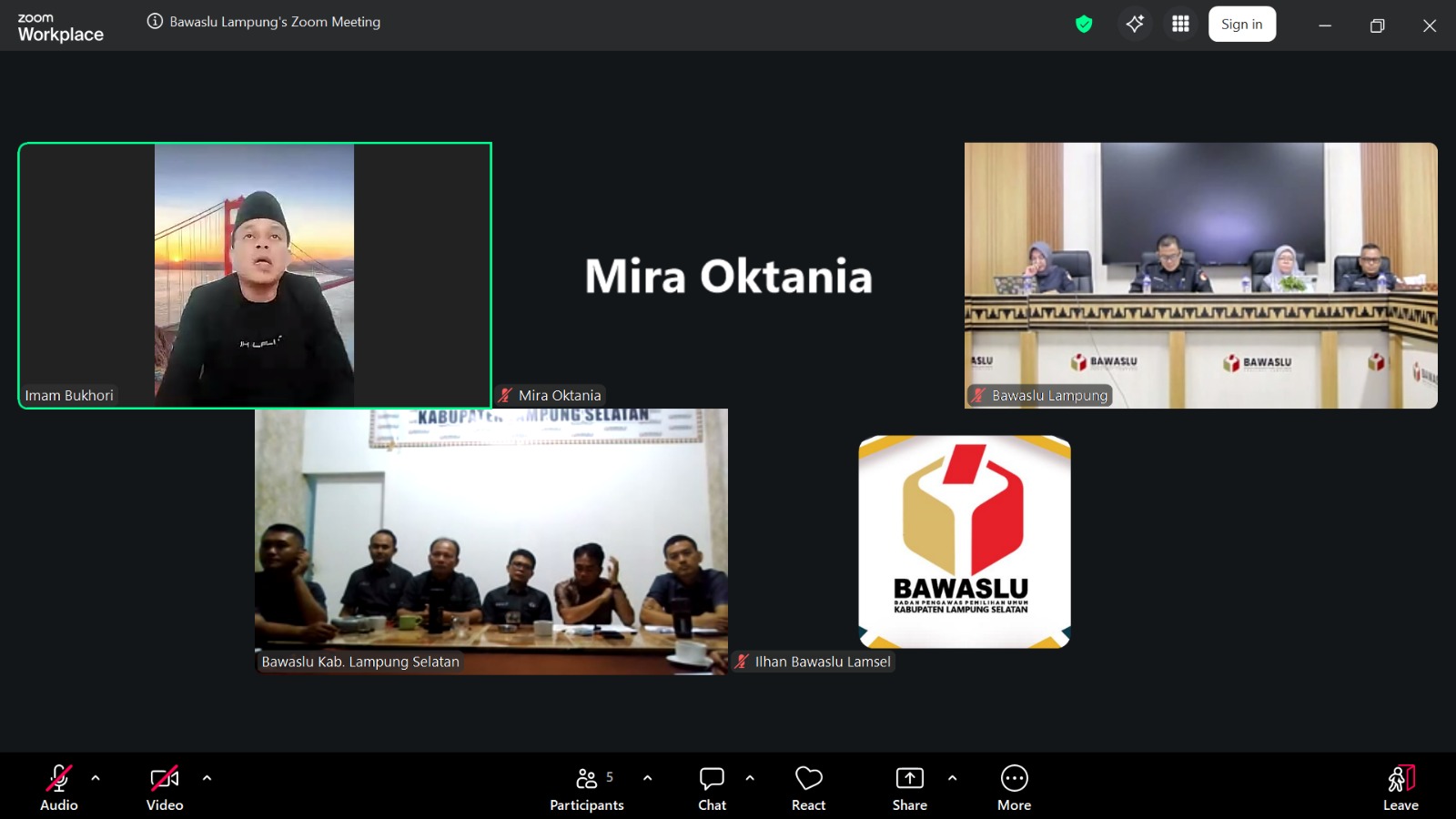 Rapat Evaluasi Pelaporan Pertanggungjawaban Dana Hibah Pilkada bersama Bawaslu Prov. Lampung