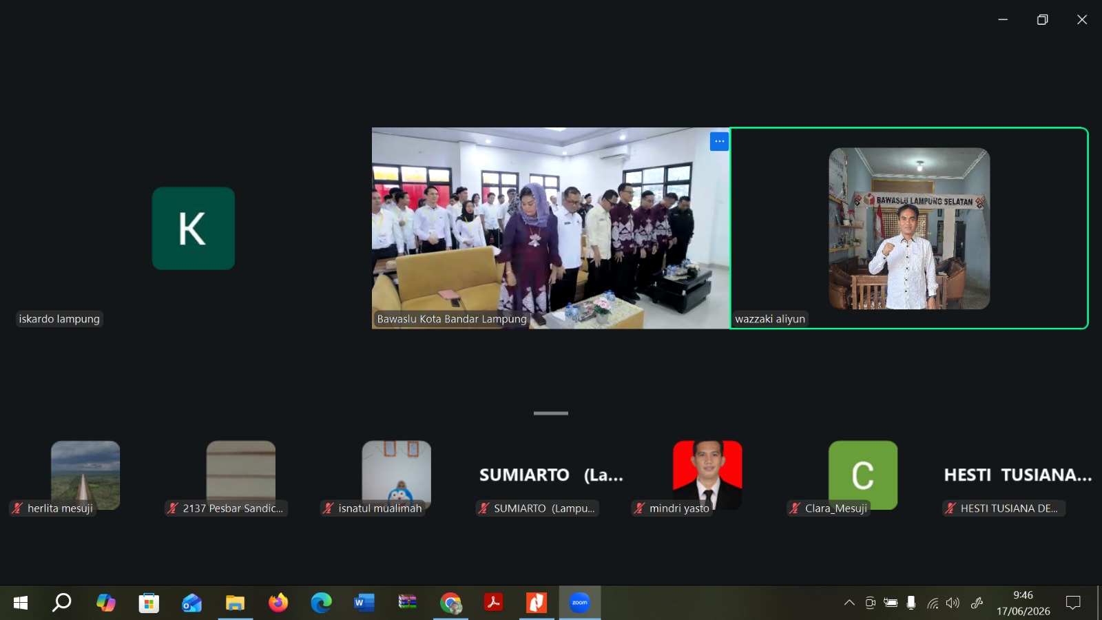  Bawaslu Lampung Selatan Ikuti Kick Off Pendidikan Pengawas Partisipatif (P2P) Tahun 2026 Secara Virtual