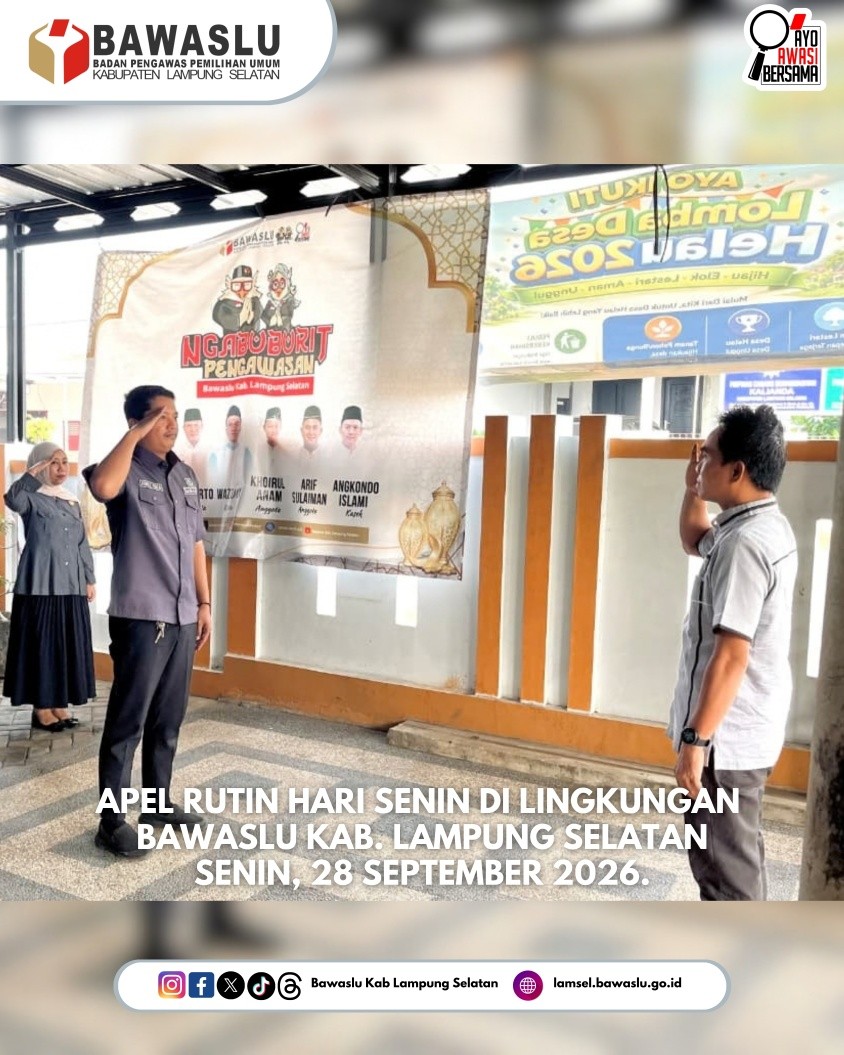 Wazzaki Pimpin Apel Rutin Senin di Lingkungan Bawaslu Lampung Selatan