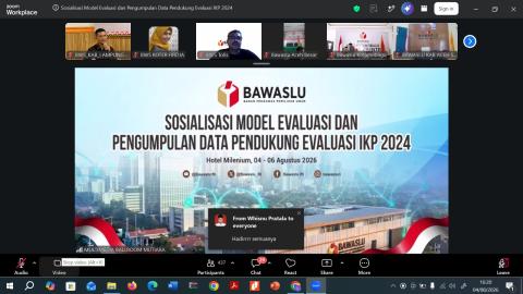 Bawaslu Lampung Selatan Ikuti Sosialisasi Model Evaluasi dan Pengumpulan Data Pendukung Evaluasi IKP Tahun 2024