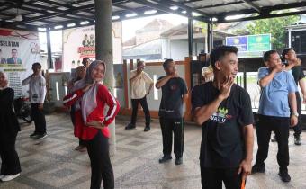 Jajaran Bawaslu Kabupaten Lampung Selatan laksanakan Senam Bersama 